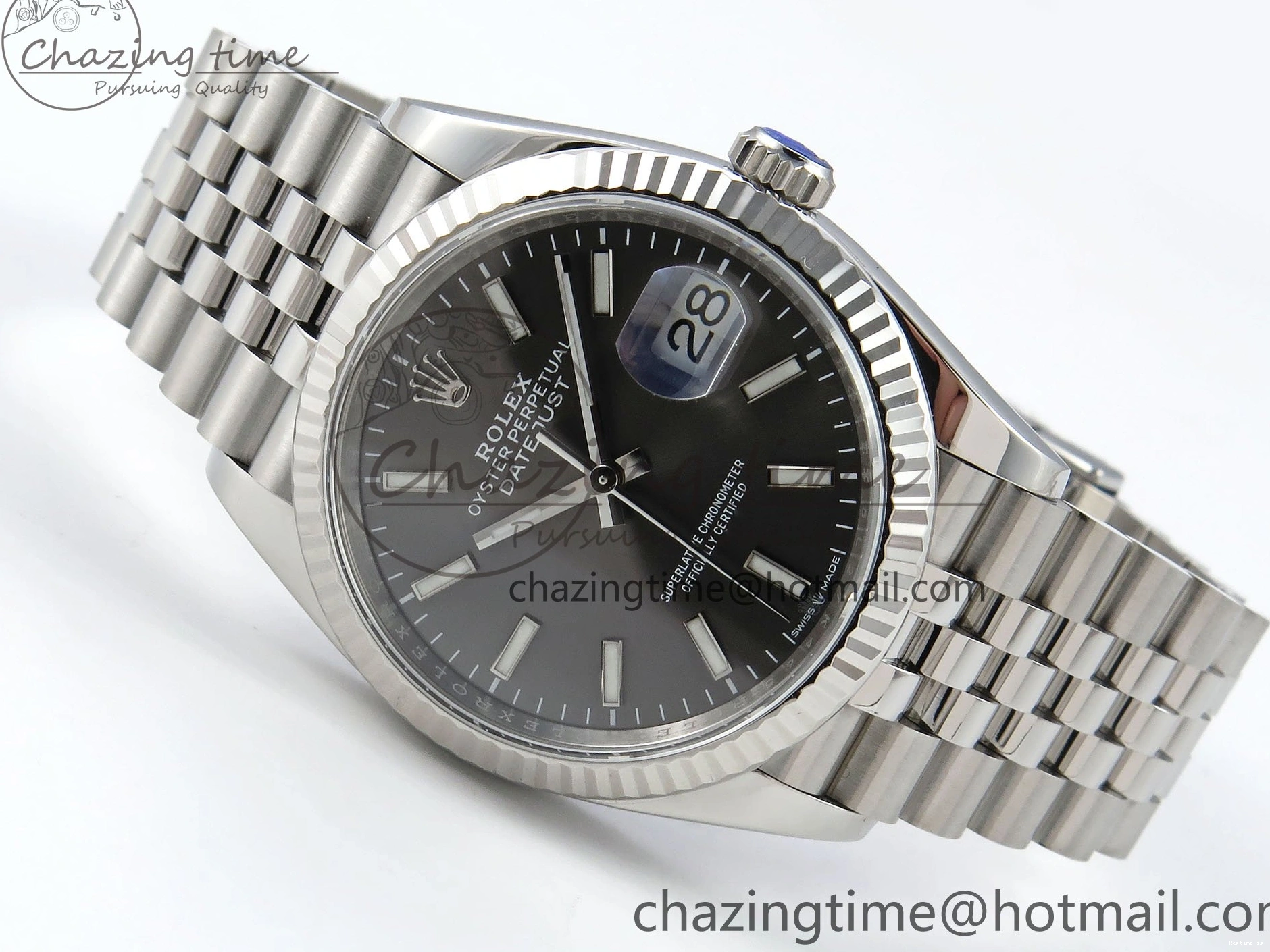 1229 HighQuality DateJust 36 126234 APF 1:1 Best Edition 904L Steel Gray Sitck Dial on SS Jubilee Bracelet VR 1595